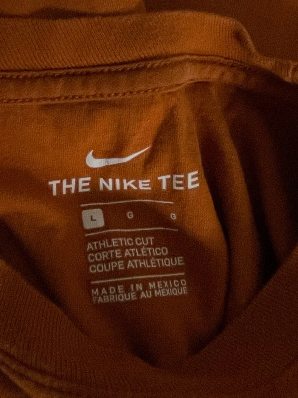 Nike Kids Texas Football Tee in Burnt Orange with White Logo Large